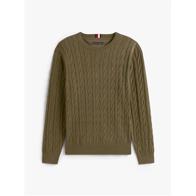 Cable Knit Crewneck Sweater