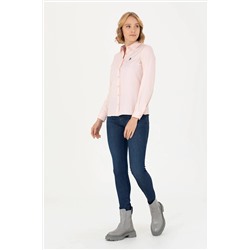 Kadın Pembe Uzun Kollu Basic Gömlek