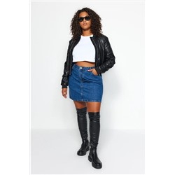 Mavi Yüksek Bel A Shape Denim Etek TBBAW23AZ00042