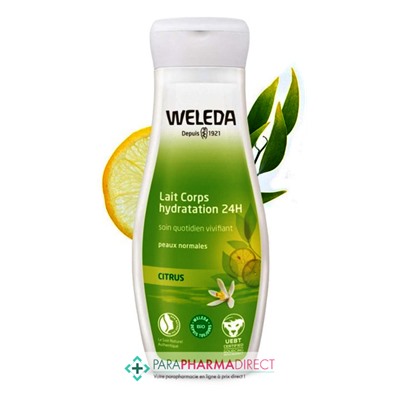 Weleda Citrus - Lait Corps Hydratation 24H - Soin Quotidien Vivifant - BIO - 200 ml