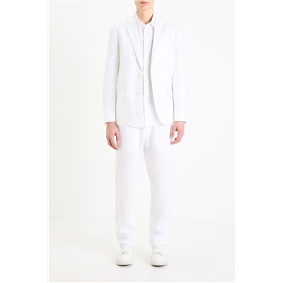 Chaqueta de traje slim fit de lino - Blanco