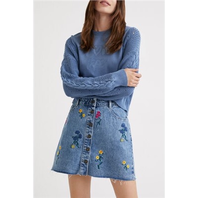 Minifalda vaquera floral