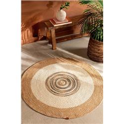 Janvry Yuvarlak Kilim - Bej/Krem - 120 cm