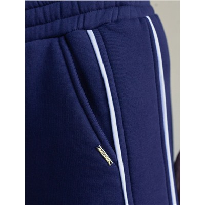 Теплые брюки джоггеры из эластичного футера трехнитки с начесом