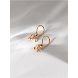 Серьги детские из золочёного серебра на петле с алмазной огранкой - Бабочки 925 пробы ДС-037з