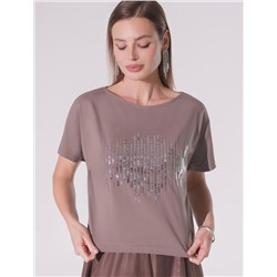 Нарядная футболка с принтом пайетками
