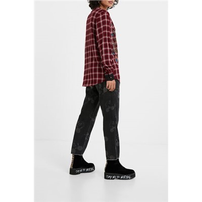 Blusa tartán bordados