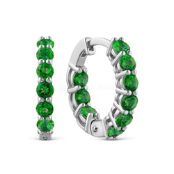 Серьги из серебра с фианитами родированные 925 пробы с-7208р232