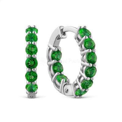 Серьги из серебра с фианитами родированные 925 пробы с-7208р232