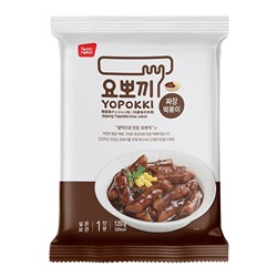 YOPPOKI Jjajang Topokki rice cake Токпокки рисовые палочки с соусом Чачжан пакет 120г