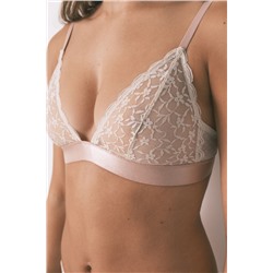 Sujetador triangular NATURAL encaje beige