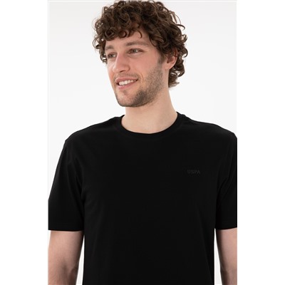 Erkek Regular Fit Bisiklet Yaka Siyah Basic Tişört
