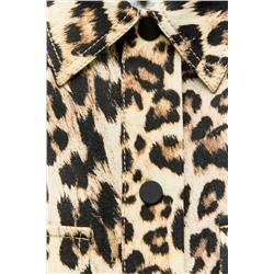 LINEN-BLEND ANIMAL-PRINT OVERSHIRT