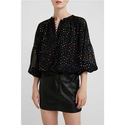 Blusa topos metalizados