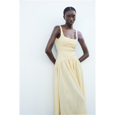 TEXTURED MIDI DRESS