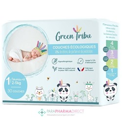 Green Tribu Couches Ecologiques - 2-5kg - Taille 1 - 30 couches