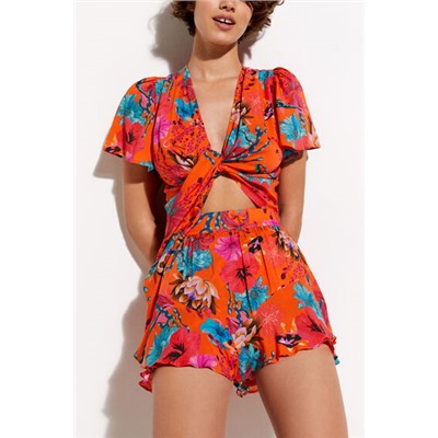 Blusa anudada corales