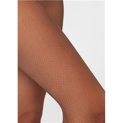Transparente Strumpfhose 30 Denier mit Mini-Rautenmuster