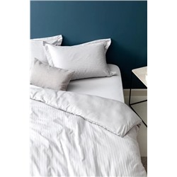 Elicia King Size Çizgili Saten Nevresim Takımı - Açık Gri