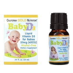 California Gold Nutrition baby d3 Витамин Д3, 400 МЕ 10мл