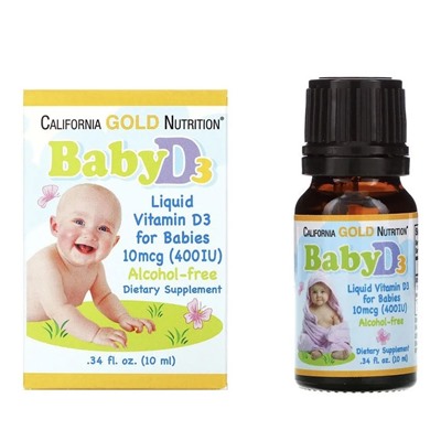 California Gold Nutrition baby d3 Витамин Д3, 400 МЕ 10мл