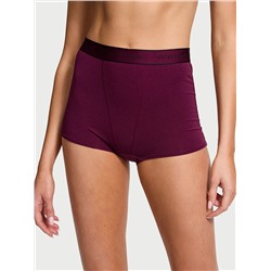Logo Cotton High-Waist Boyshort Panty