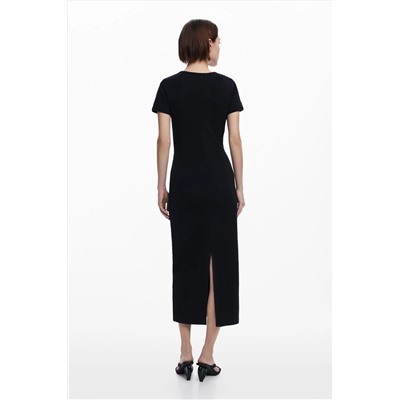 Vestido midi canalé cerezas