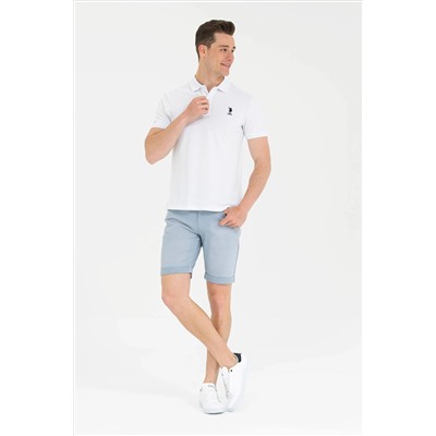 Erkek Beyaz Basic Polo Yaka Tişört