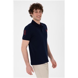 Erkek Slim Fit Polo Yaka Lacivert Basic Tişört