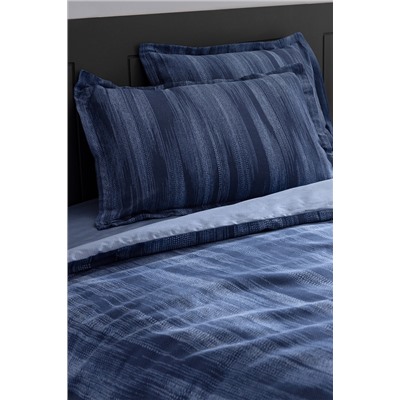 Raphael King Size %100 Pamuk Baskılı Saten Nevresim Takımı - Lacivert