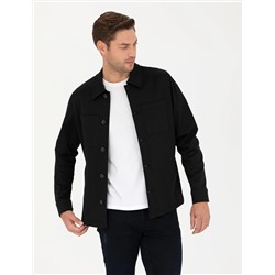 Siyah Regular Fit Gömlek Ceket