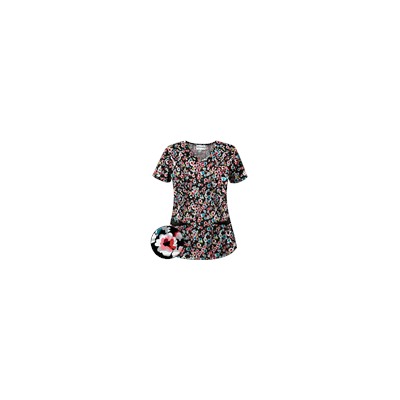 UA Passion Posies Black Scrub Top