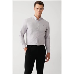 Avva Erkek Bordo Düğmeli Yaka Pamuklu Kolay Ütülenebilir Armürlü Slim Fit Dar Kesim Gömlek A32y2089 A32Y2089