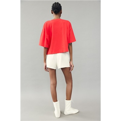 CROPPED T-SHIRT WITH SLOGAN