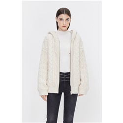 Cárdigan con capucha Beige