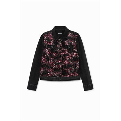Chaqueta vaquera slim lentejuelas