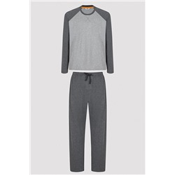 Penti Basic Uzun Kollu Pantolon Gri Pijama Takımı PHFDQ06K23SK-GE9