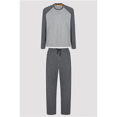 Penti Basic Uzun Kollu Pantolon Gri Pijama Takımı PHFDQ06K23SK-GE9
