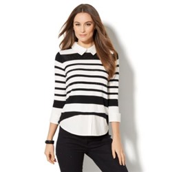 TWOFER SWEATER - SEQUIN STRIPE