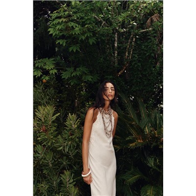 CROCHET KNIT MIDI DRESS