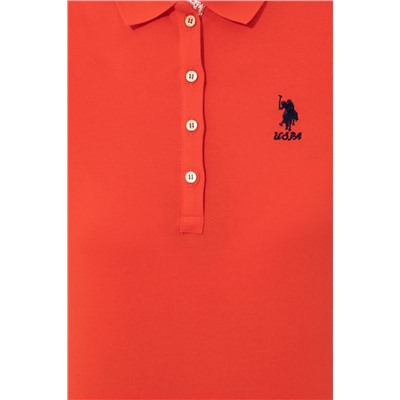 Kadın Kırmızı Basic Polo Yaka Tişört