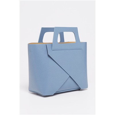 Bolso y neceser de piel granulada Rita Azul claro