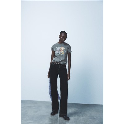 FADE-EFFECT BEAR PRINT T-SHIRT