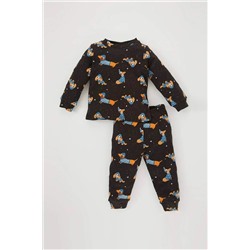 Defacto Erkek Bebek Köpek Baskılı Uzun Kollu Penye Pijama Takımı B1965A5AR138mca