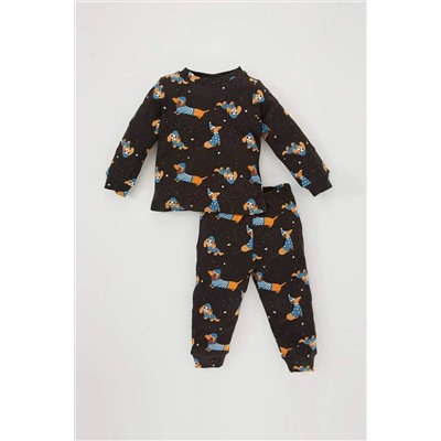 Defacto Erkek Bebek Köpek Baskılı Uzun Kollu Penye Pijama Takımı B1965A5AR138mca