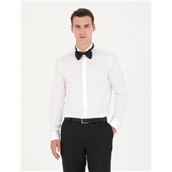 Beyaz Slim Fit Smokin Gömlek