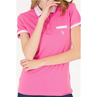 Kadın Pembe Polo Yaka Tişört