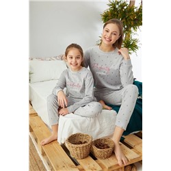 Siyah İnci Alt-üst Polar Nakışlı Cepli Pijama Takım 22278311