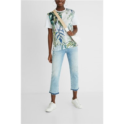 Camiseta bimateria tropical