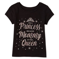 Baby And Toddler Girls Glitter Mommy Graphic Tee